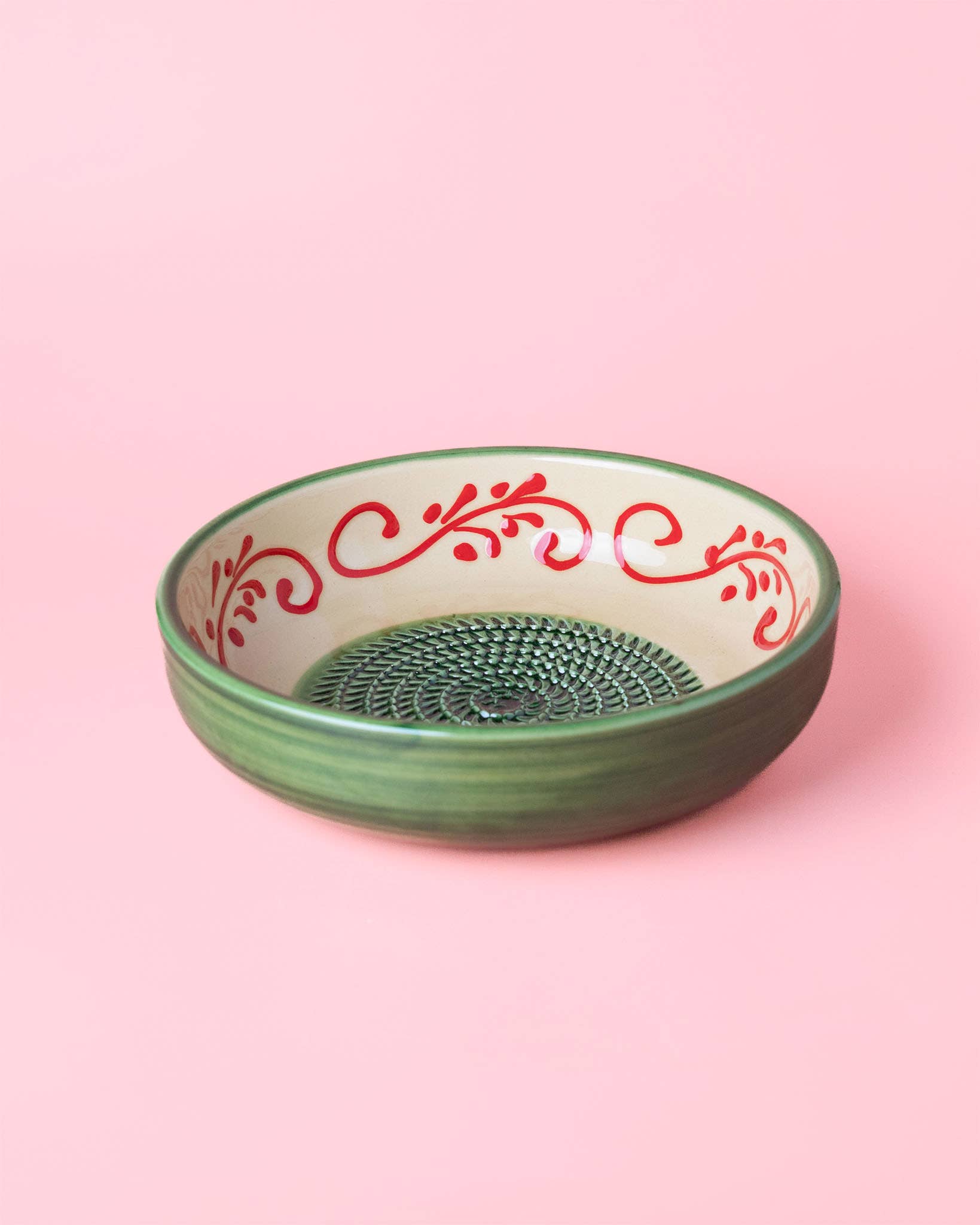 Pottery Garlic Grater Plate - Large Vintage - Alhambra