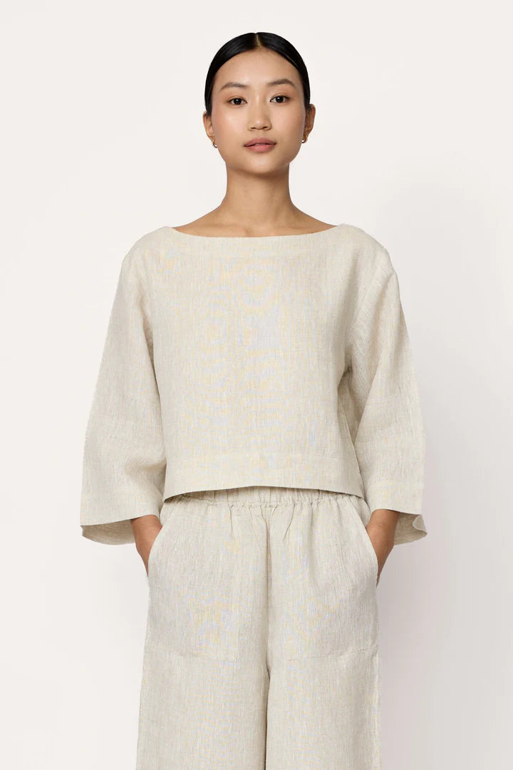 Long Sleeve Top - Natural Linen