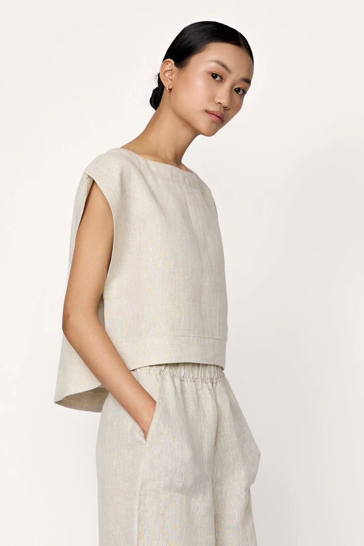 Linen High/Low Top