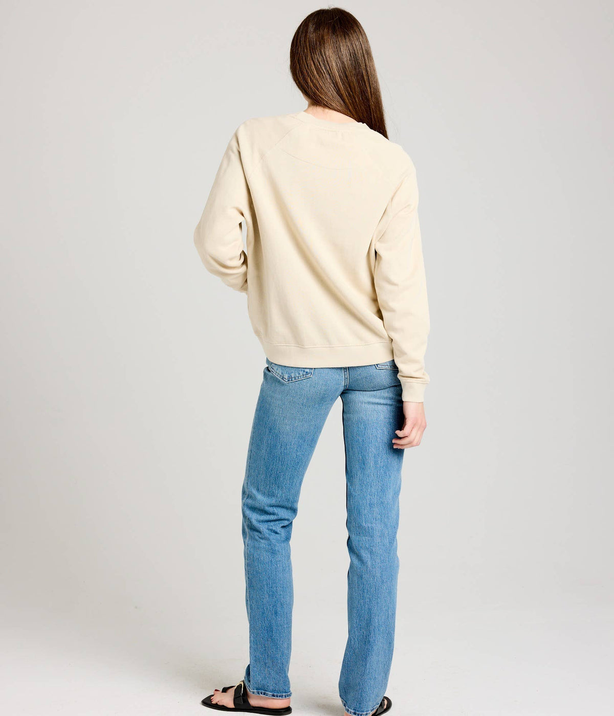 Organic cotton raglan fleece sweatshirt from Known Supply, featuring a cozy, relaxed fit and classic raglan sleeve design.