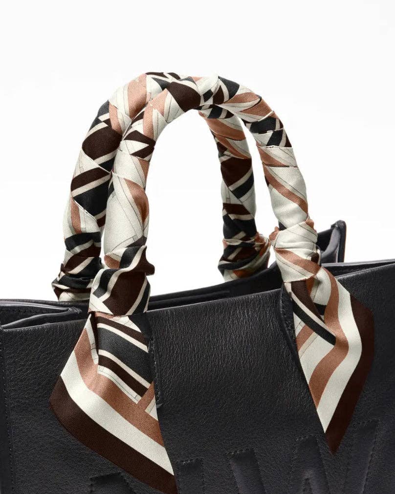 Lost Pattern x Leatherology Silk Twill Skinny Scarf - Neutral