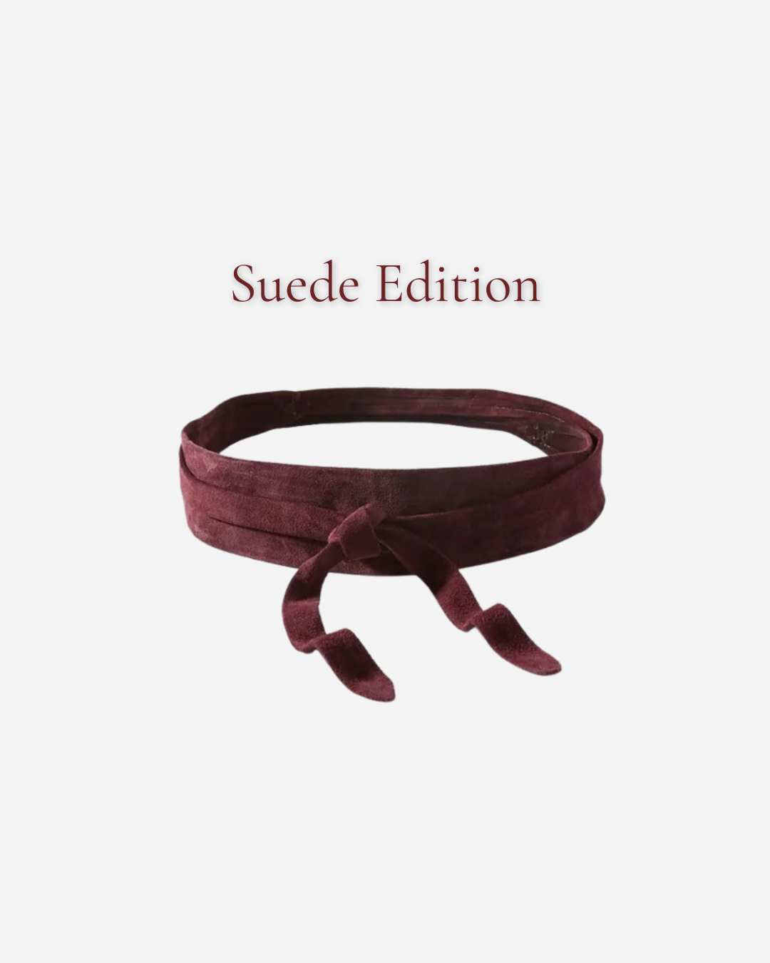 Berry suede wrap belt from ADA Collection Belts, one-size statement accessory with a stylish, textured suede finish.