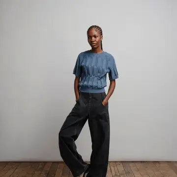 Chevron Ruben Tee - Delphinium