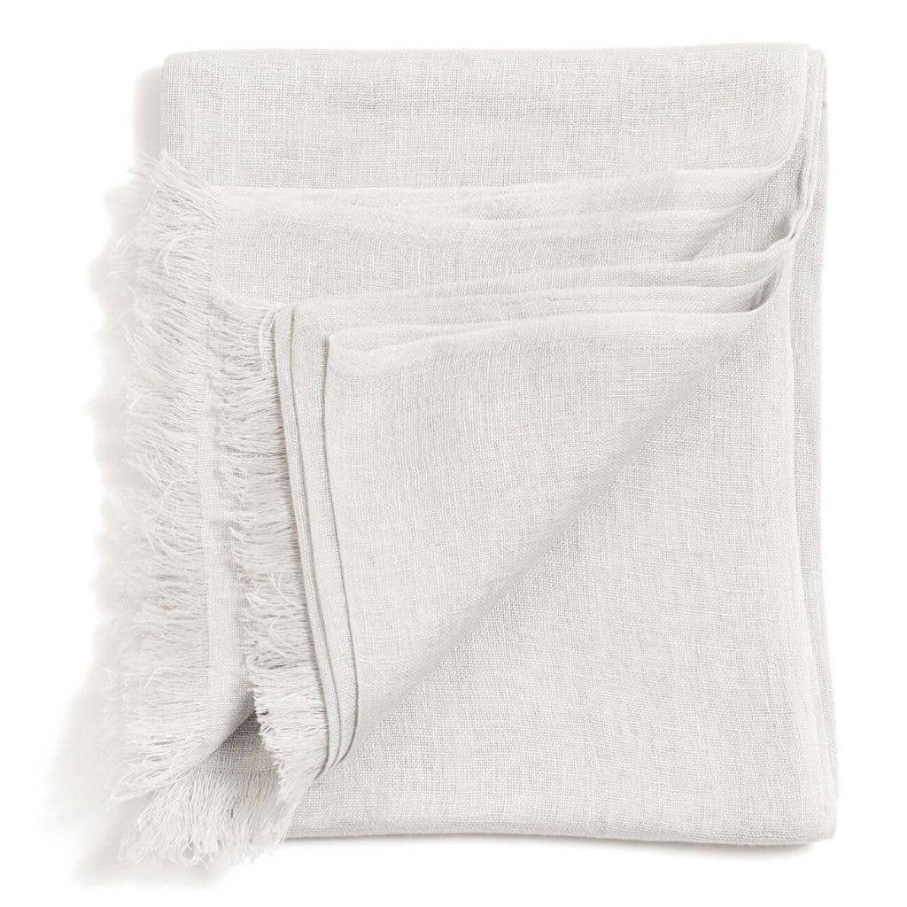 Oat Beige Neutral Modern Artisanal Pure Linen Scarf