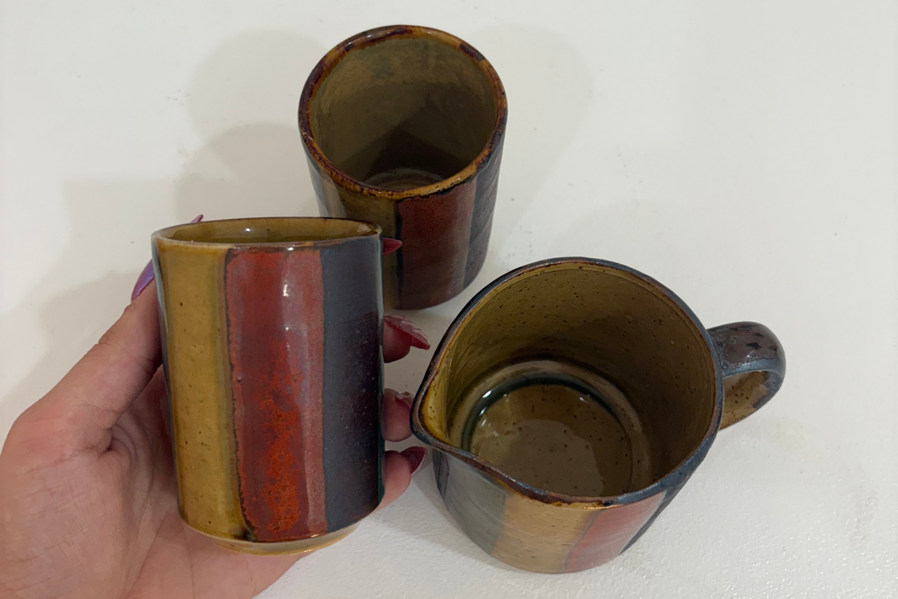 Vintage Japanese Striped Set of 3