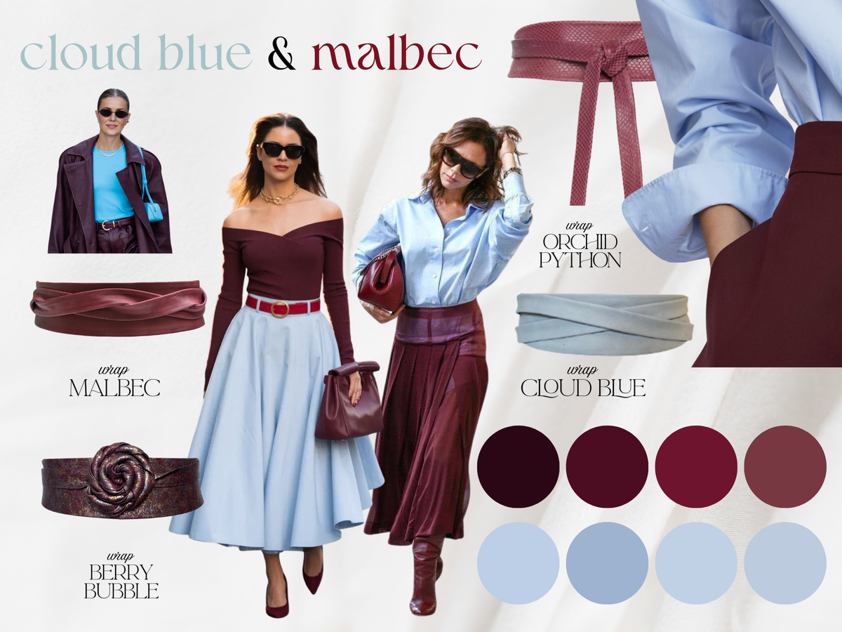 Berry suede wrap belt by ADA Collection Belts, one-size statement accessory, featuring soft textured suede material.