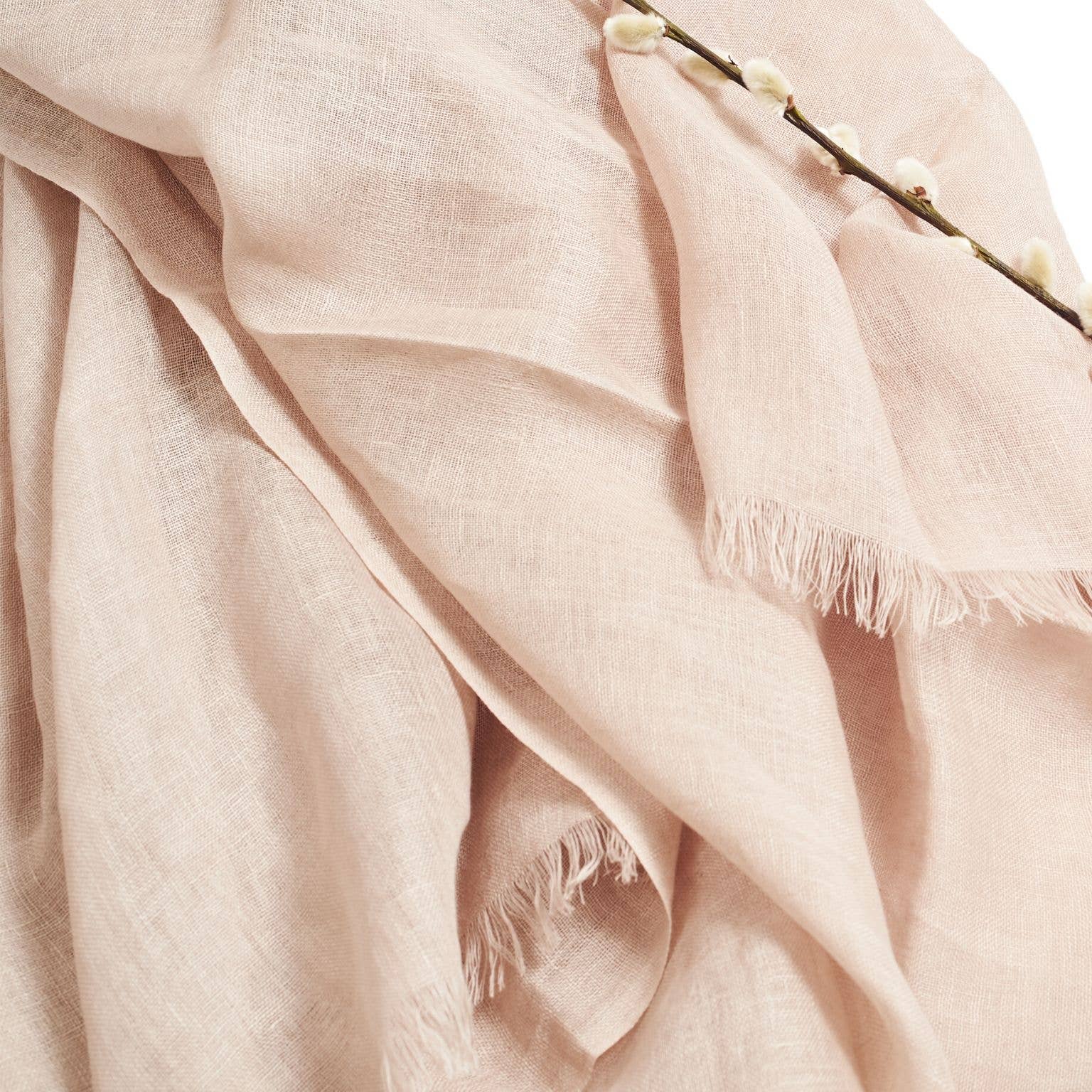 Oat Beige Neutral Modern Artisanal Pure Linen Scarf