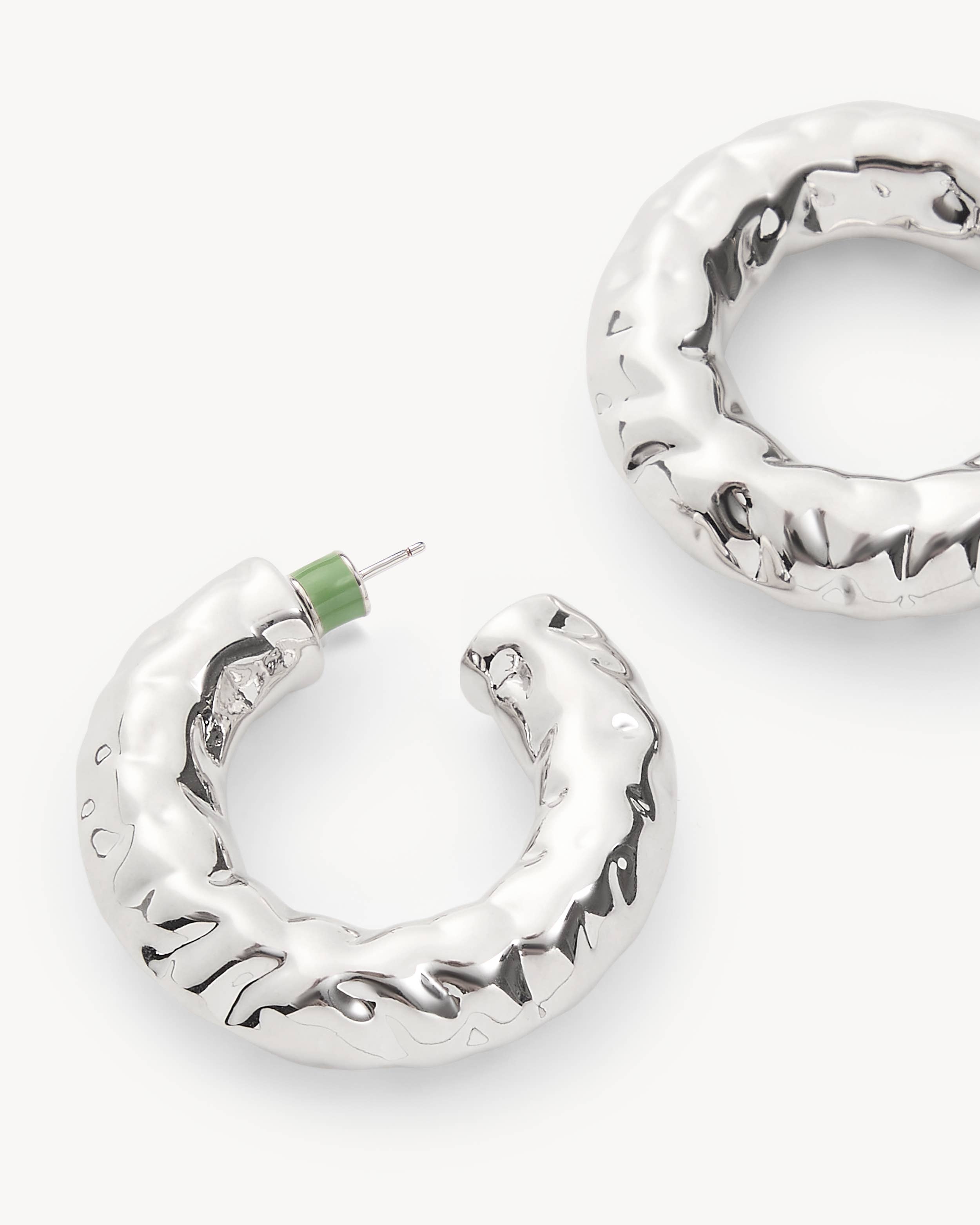 1.25" Perfect Crunch Hoops in Silver