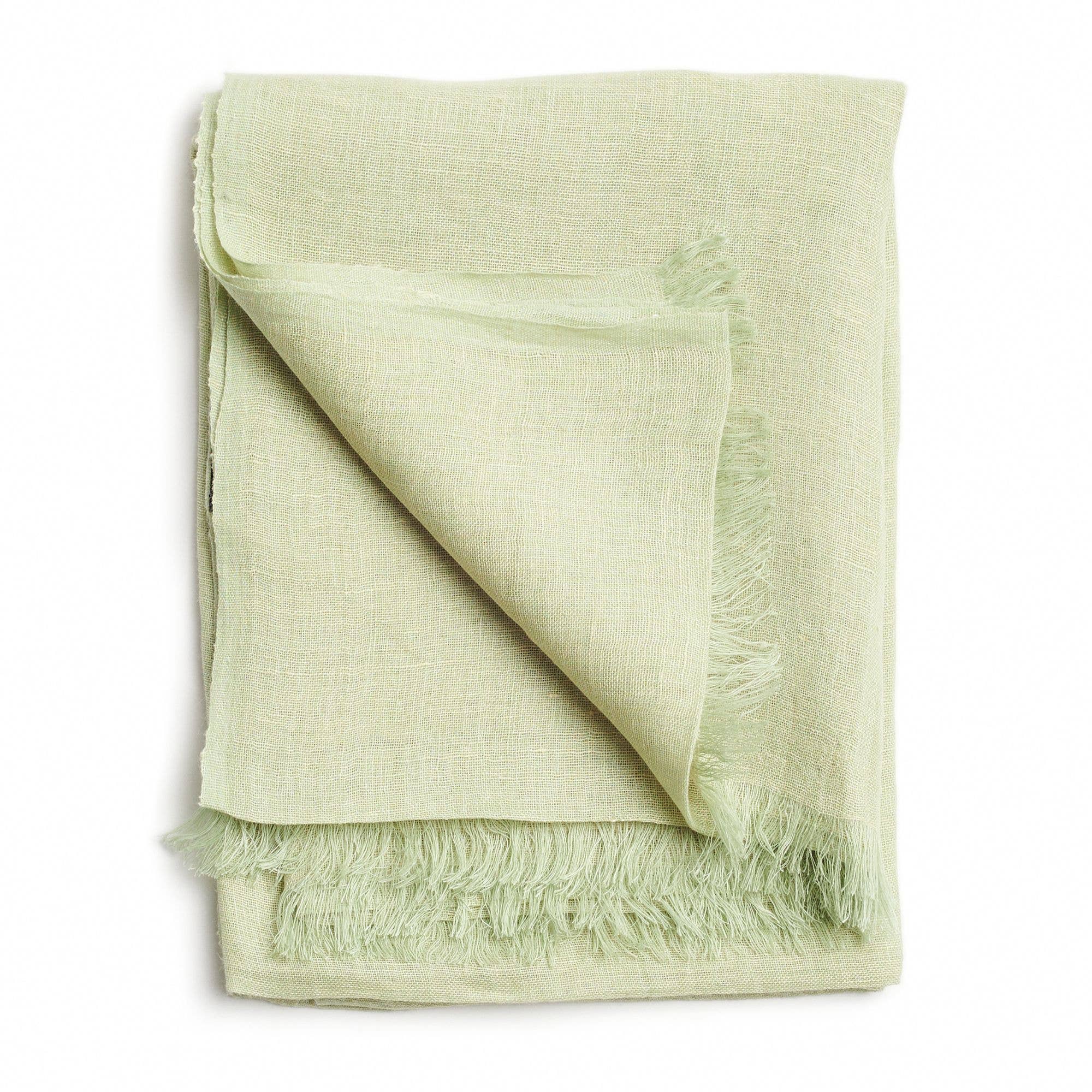 Oat Beige Neutral Modern Artisanal Pure Linen Scarf