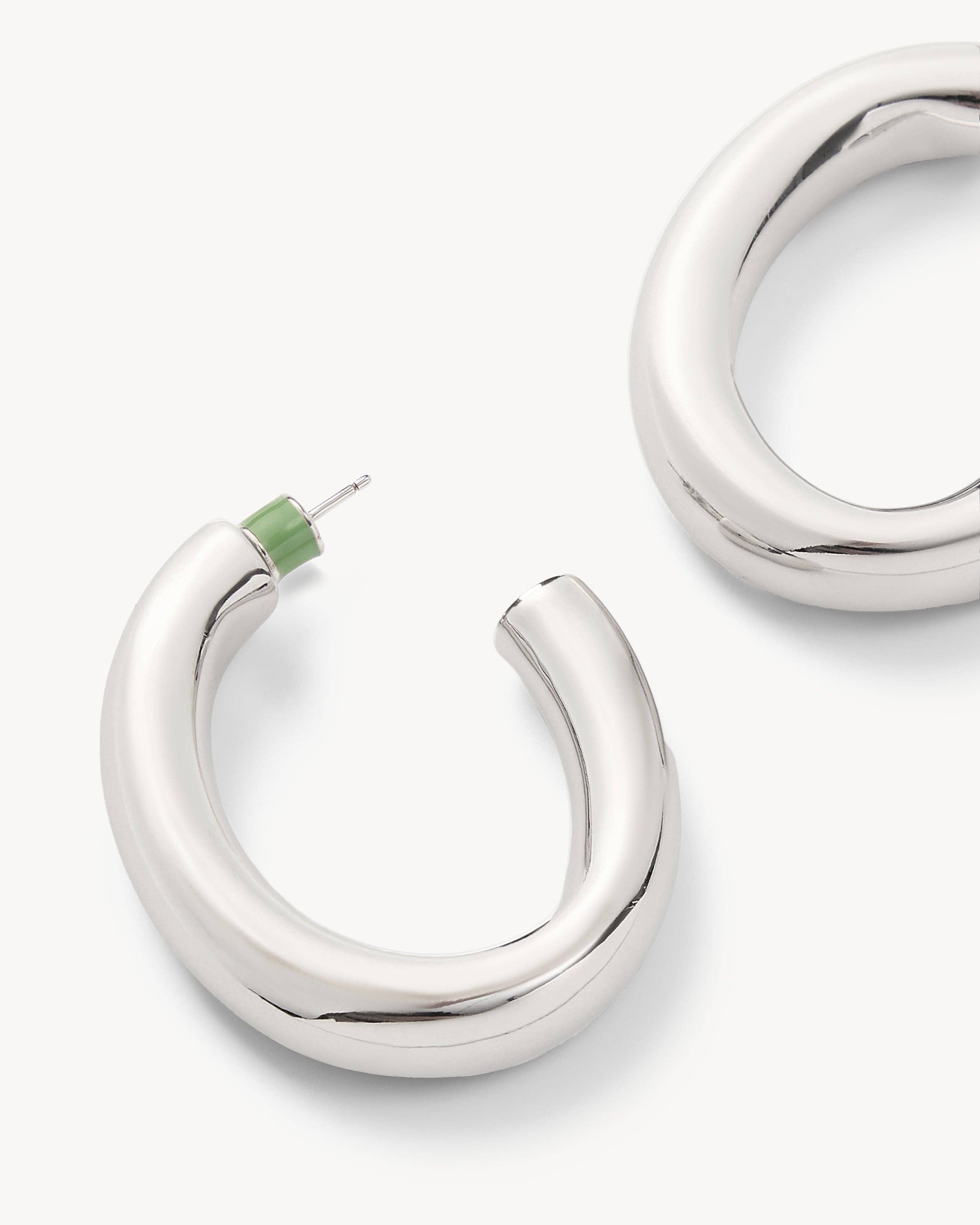 1.5" Perfect Oval Hoops in Silver