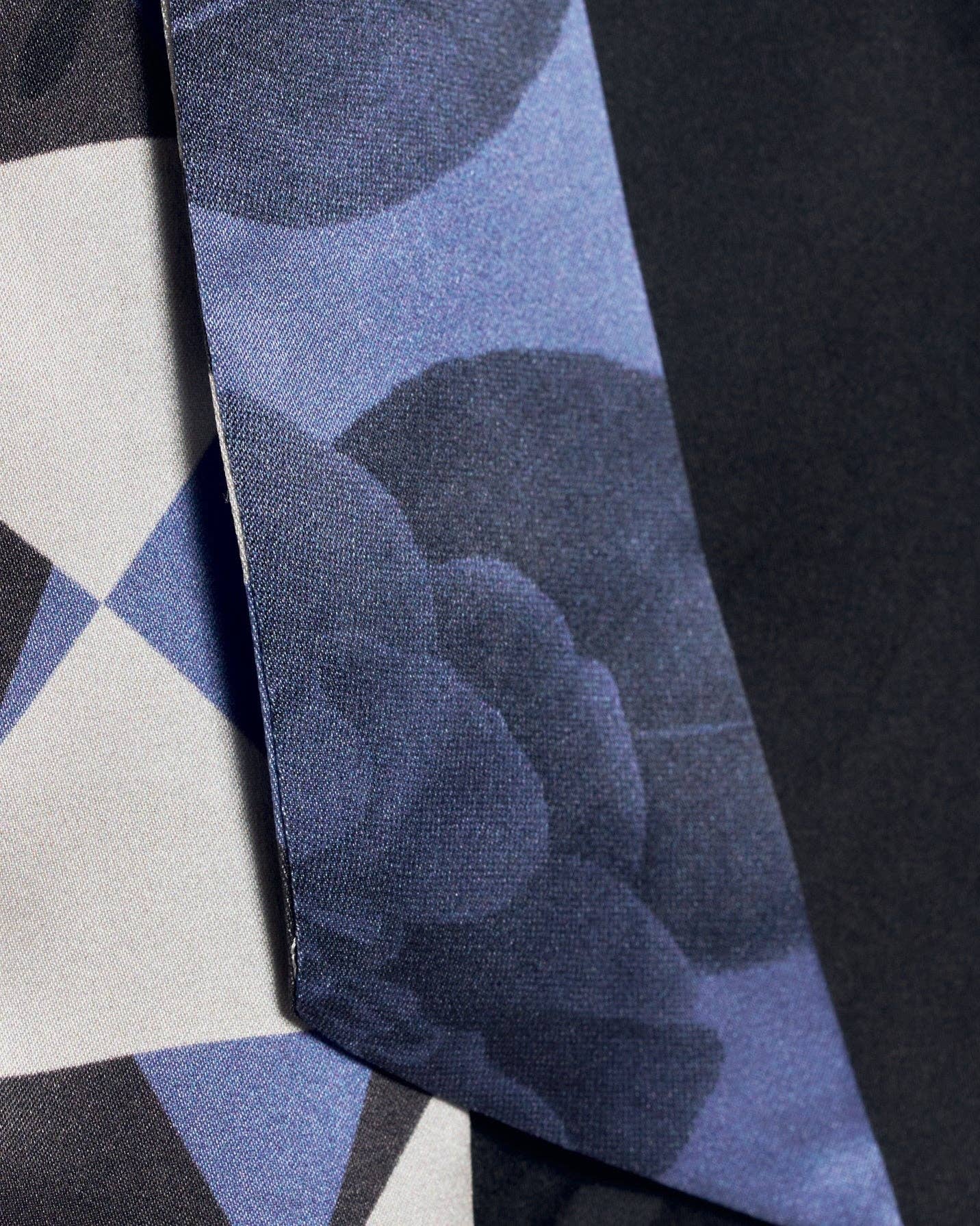 "Prism" Silk Skinny Scarf - blue