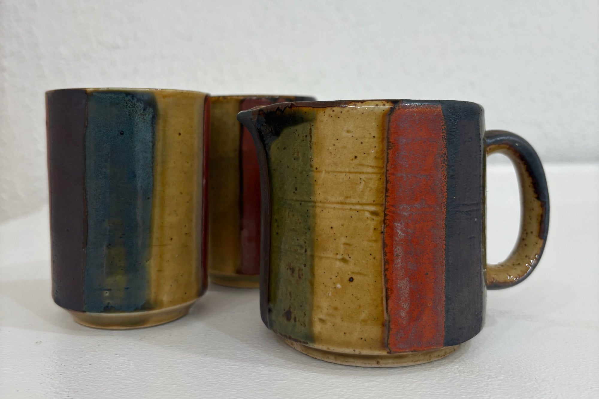 Vintage Japanese Striped Set of 3