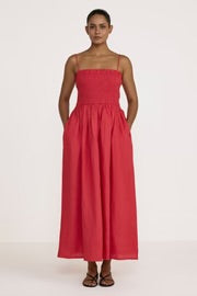 Strappy Bodice Dress in Poppy