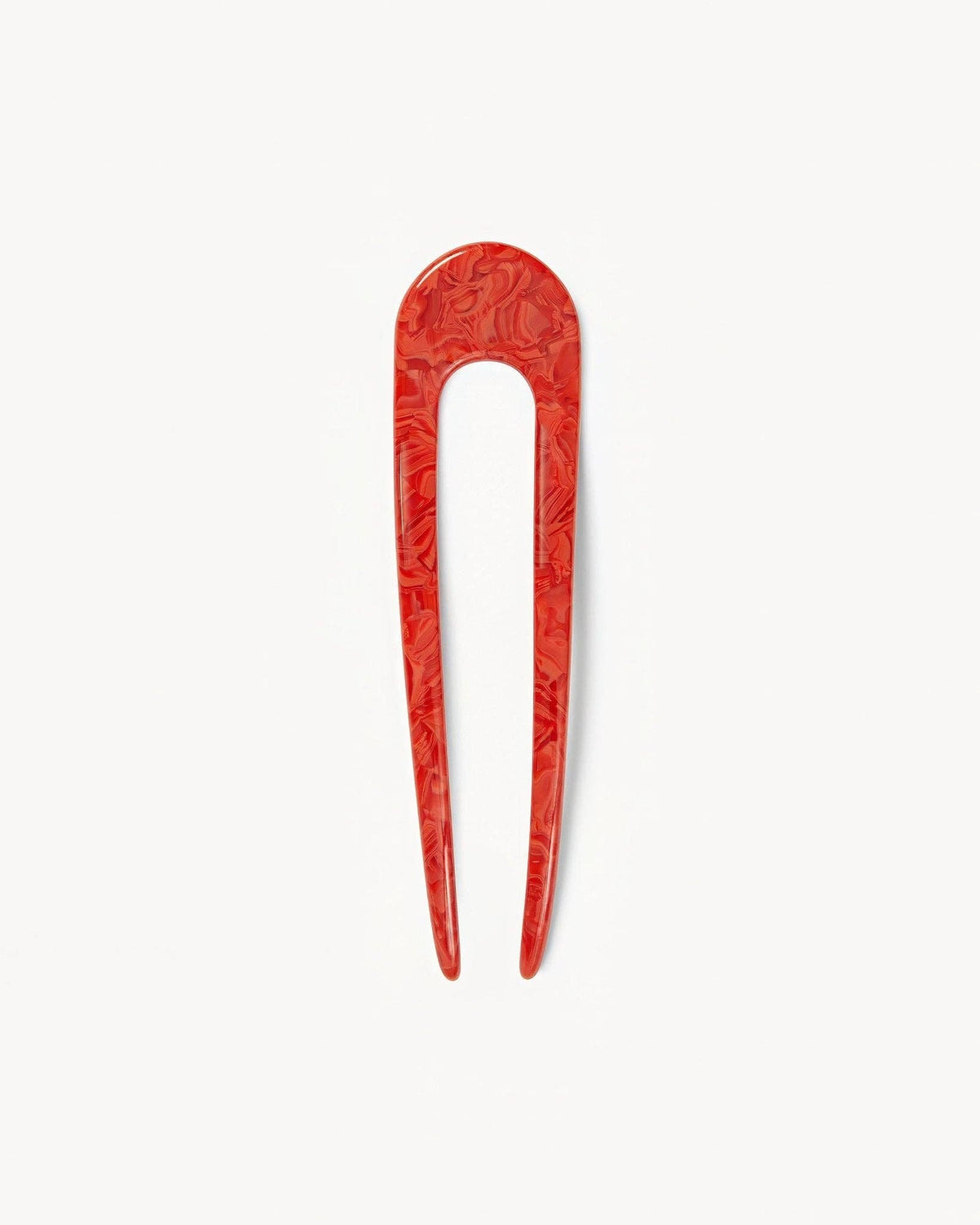 MACHETE French hair pin in vibrant poppy red, decorative metal accessory for elegant hair styling.