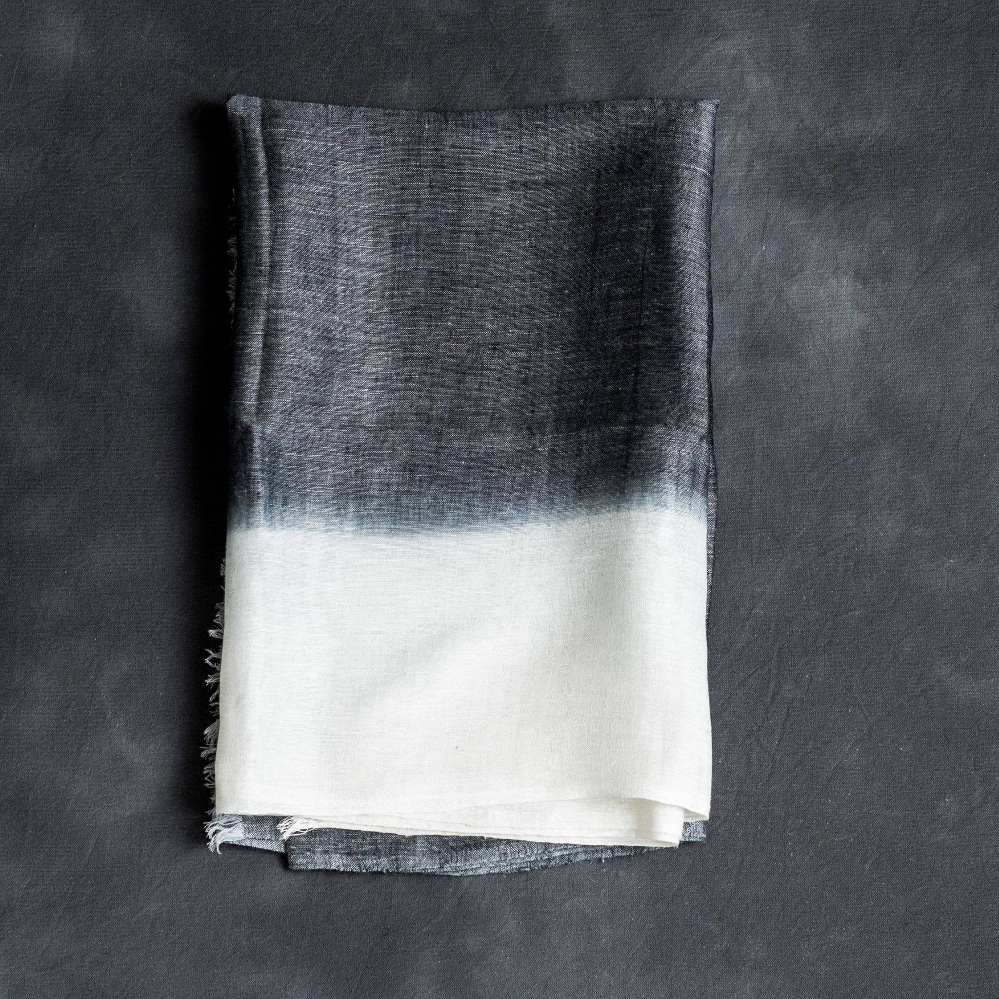 Granite Black Ombre Soft Linen Silk Handloom Scarf