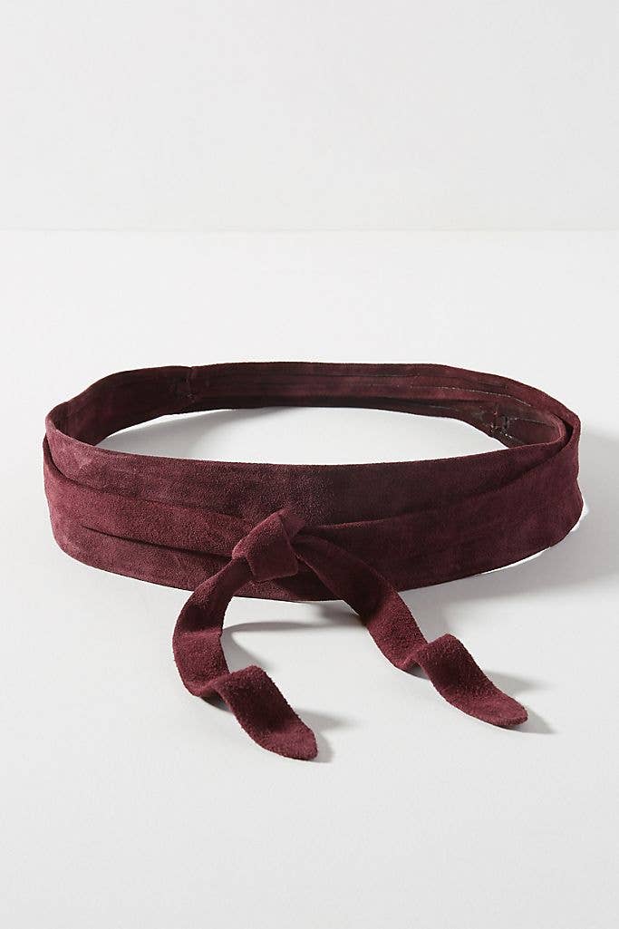 Berry suede wrap belt from ADA Collection Belts, one-size statement accessory with stylish design and adjustable fit.