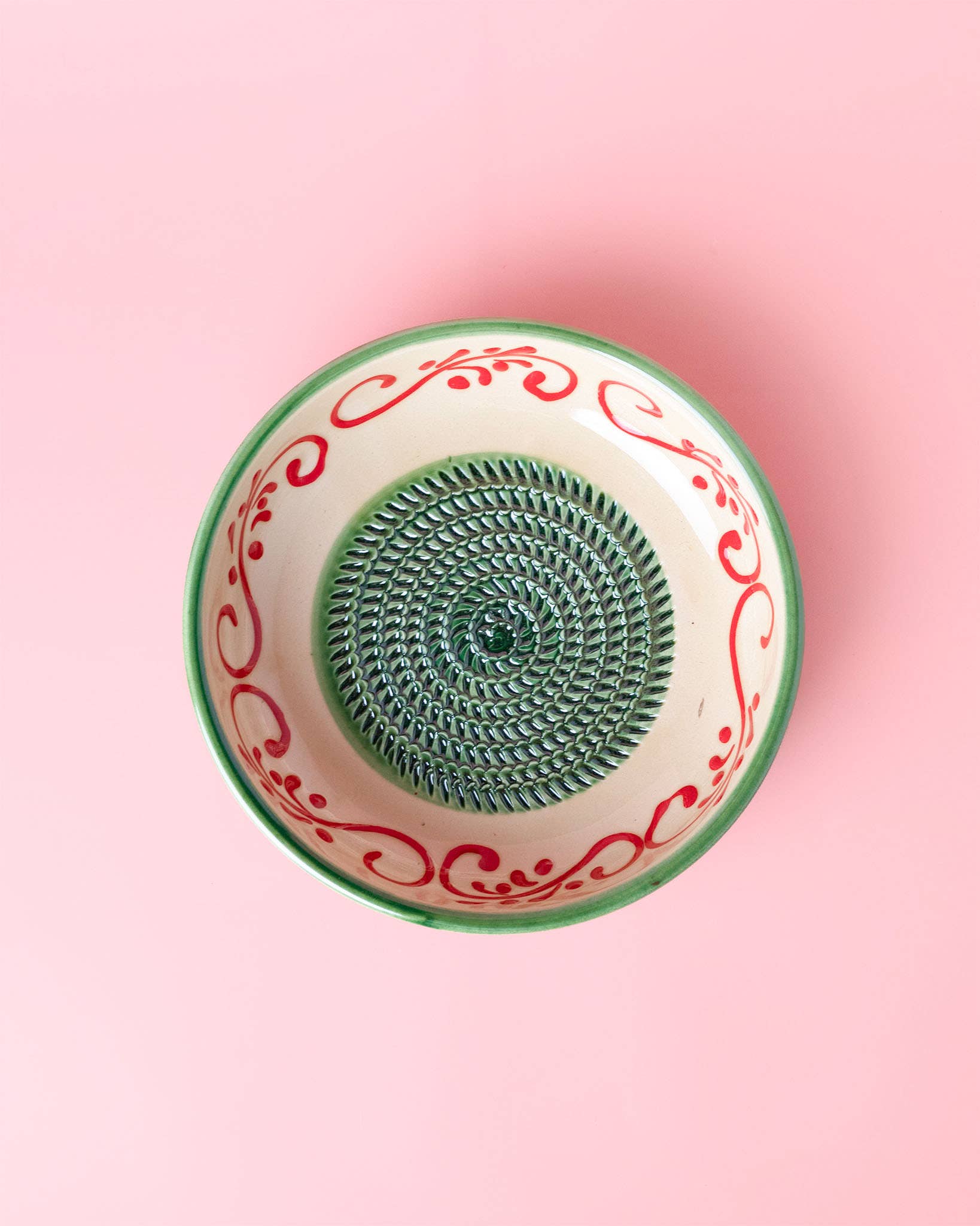 Pottery Garlic Grater Plate - Large Vintage - Alhambra