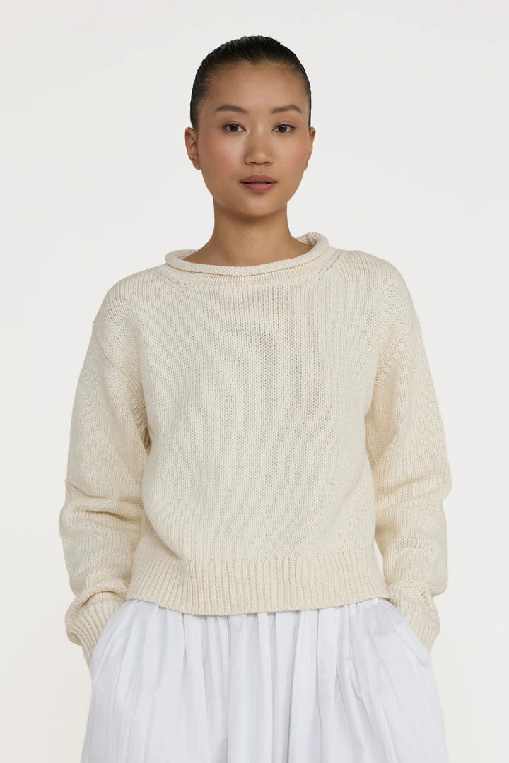 Rolled Neck Sweater - Ivory
