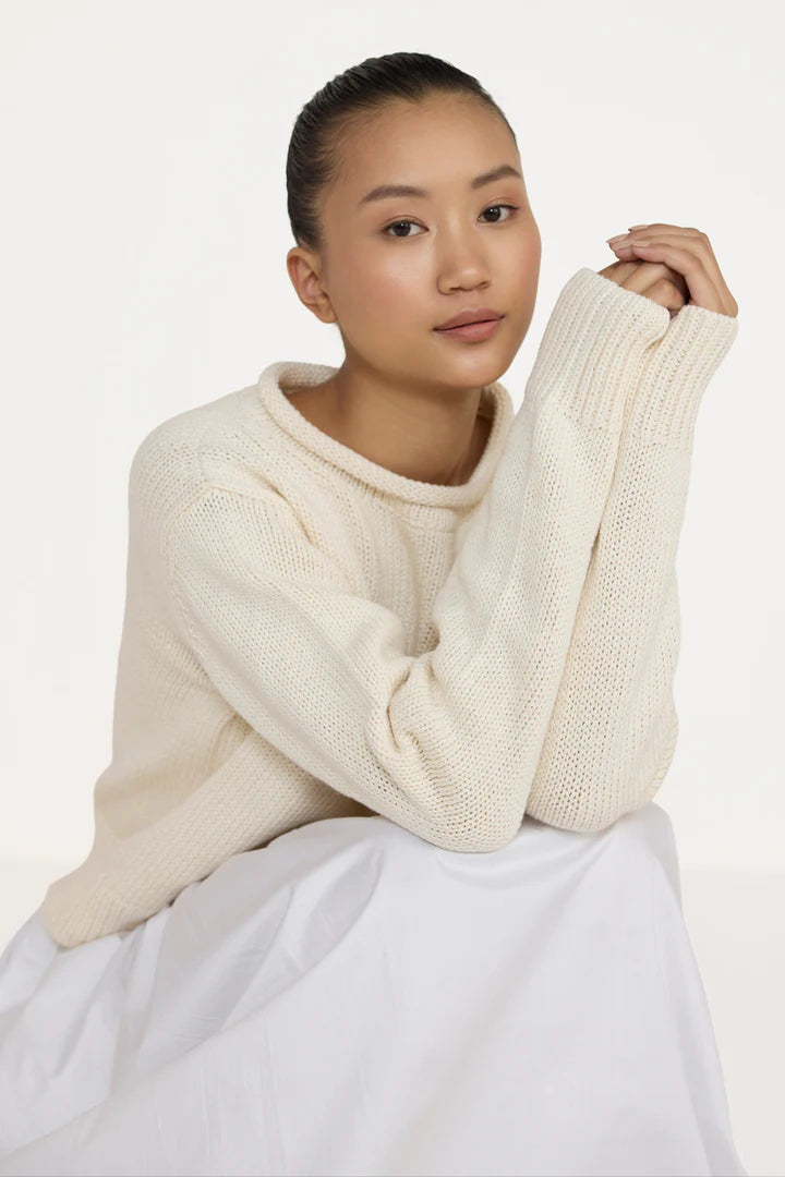 Rolled Neck Sweater - Ivory