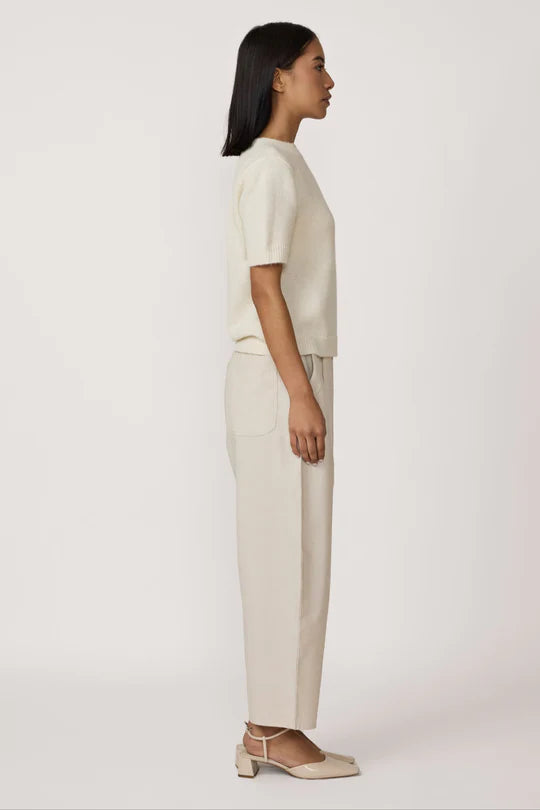 Corduroy Barrel Leg Pant - Ivory