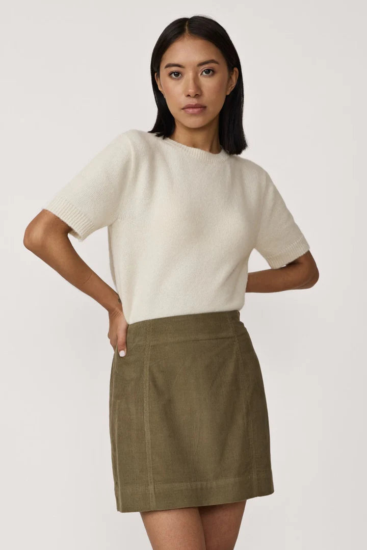 Classic Mini Skirt - Olive Corduroy