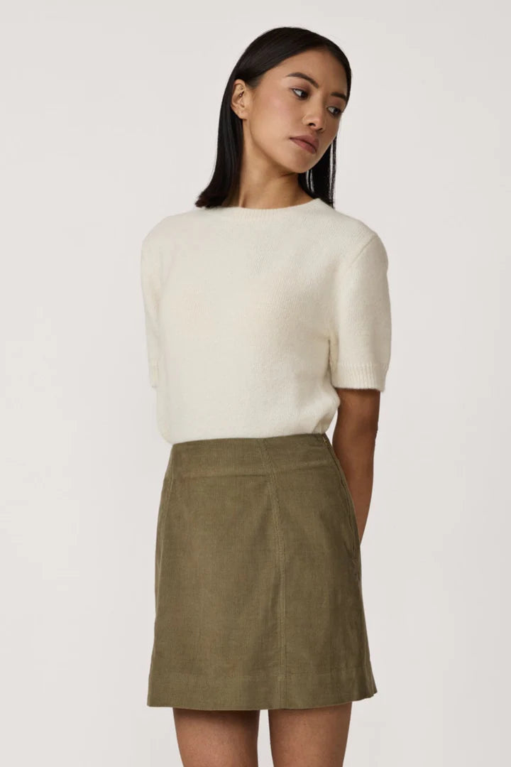 Classic Mini Skirt - Olive Corduroy
