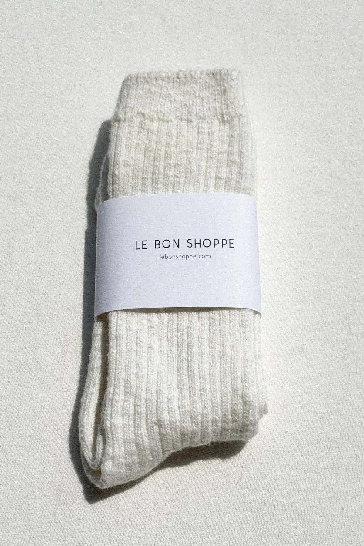 Le Bon Shoppe Cottage Socks in soft, cozy fabric, displayed in a close-up view showing their textured knit design.