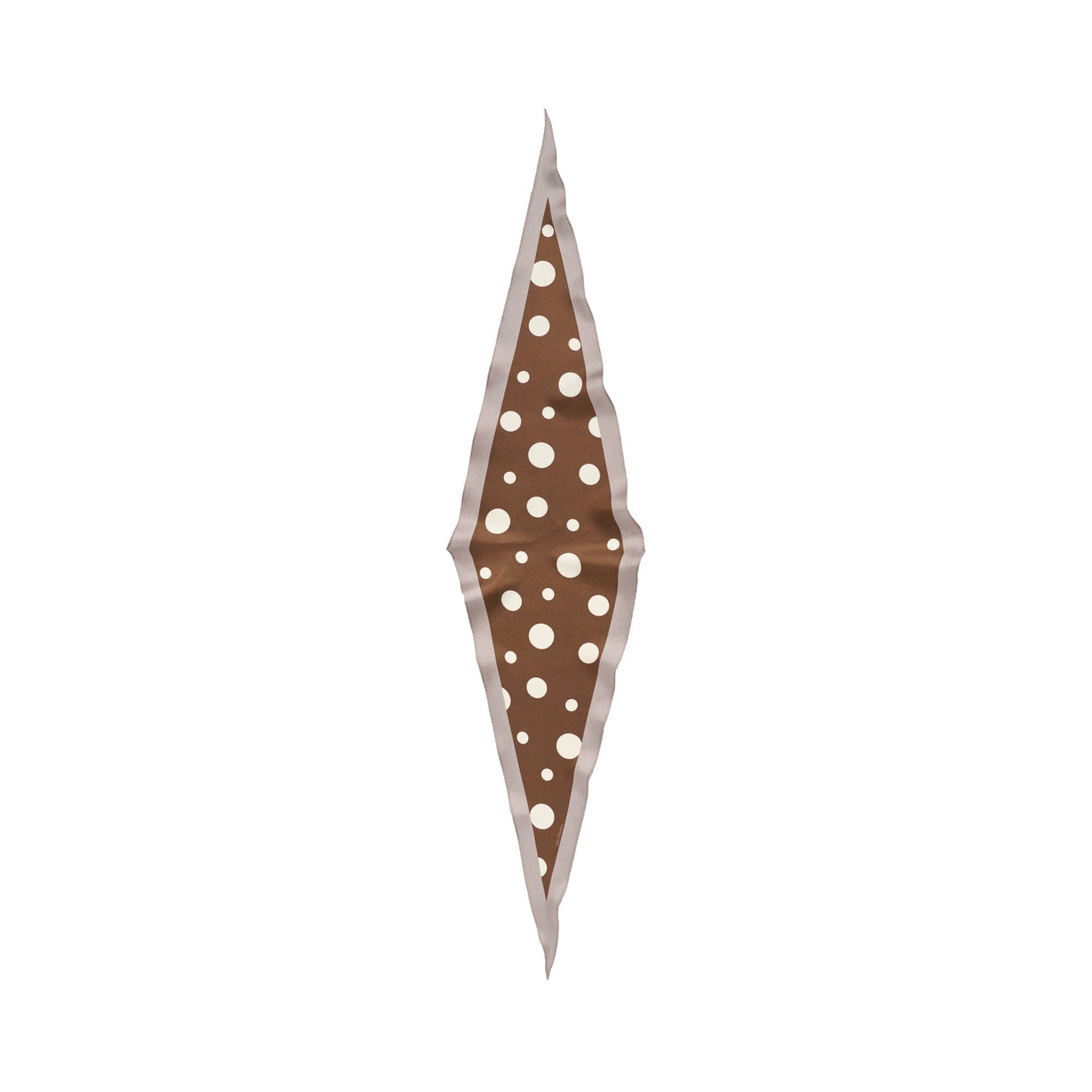 "Retro Polka" Silk Diamond Neckerchief - Coffee