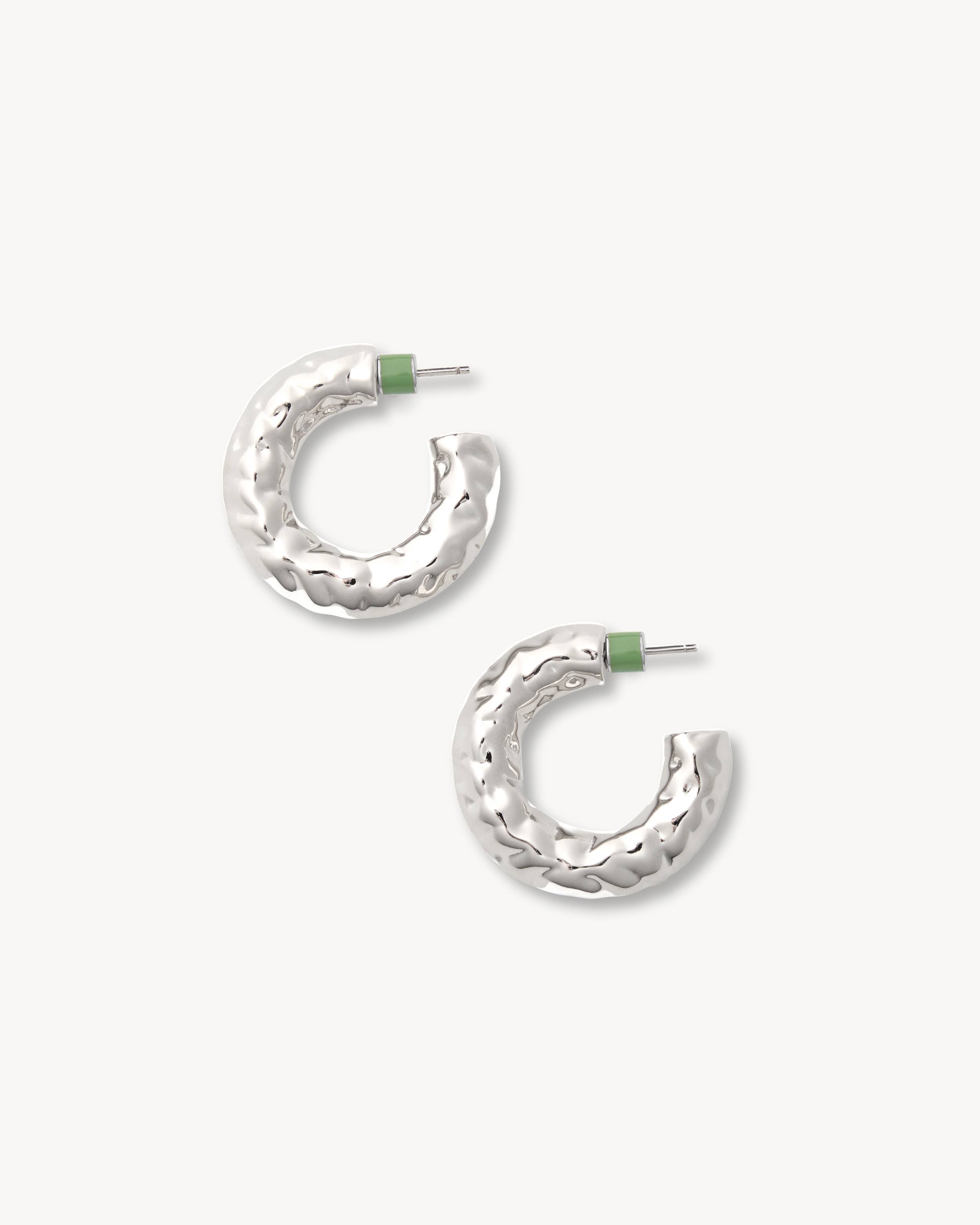 1.25" Perfect Crunch Hoops in Silver