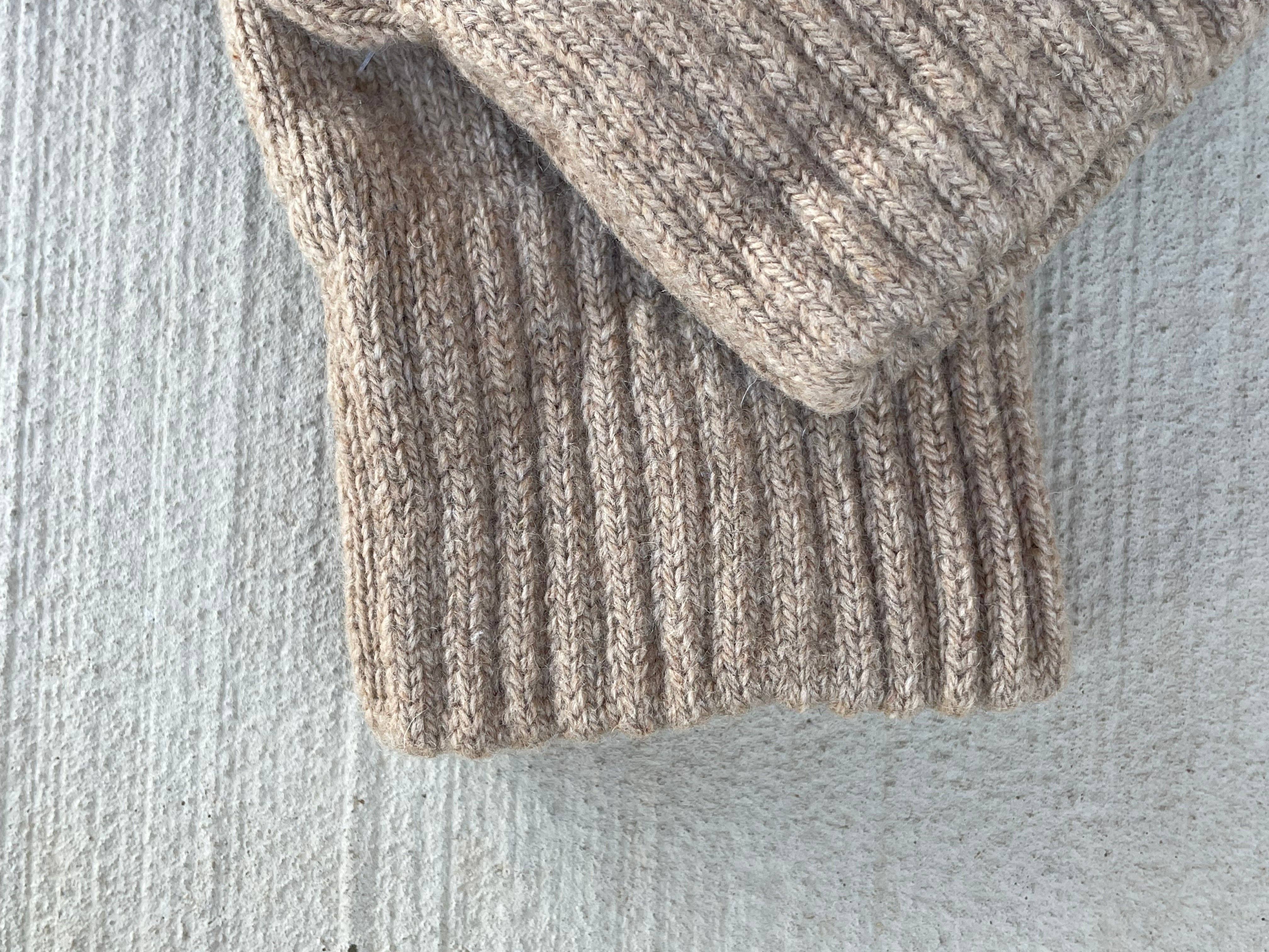 Camel Bedford Recycled Cashmere Gloves by and for Good, close-up of soft, warm gloves made from recycled cashmere fabric.