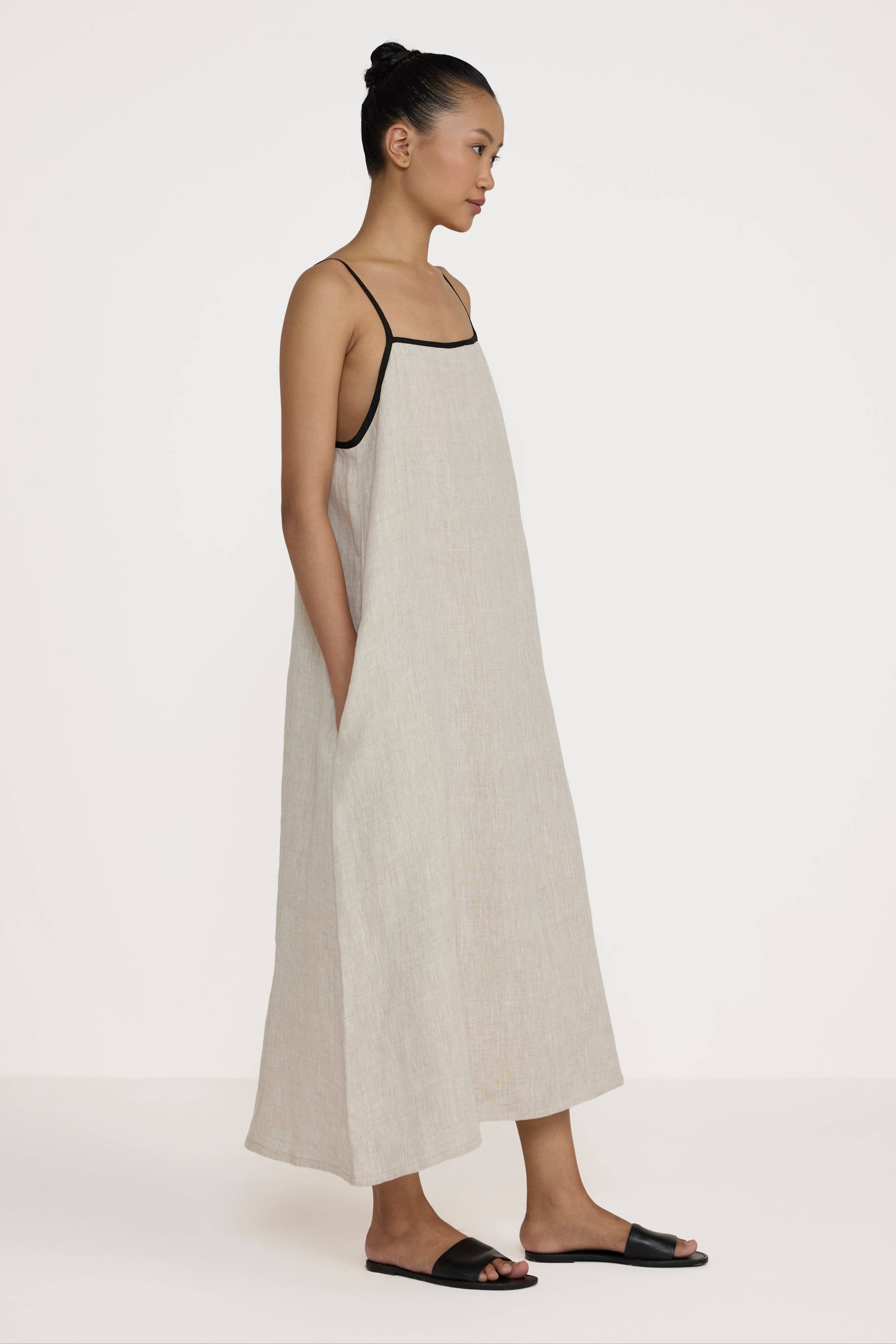 Tie Back Slip Dress - Natural