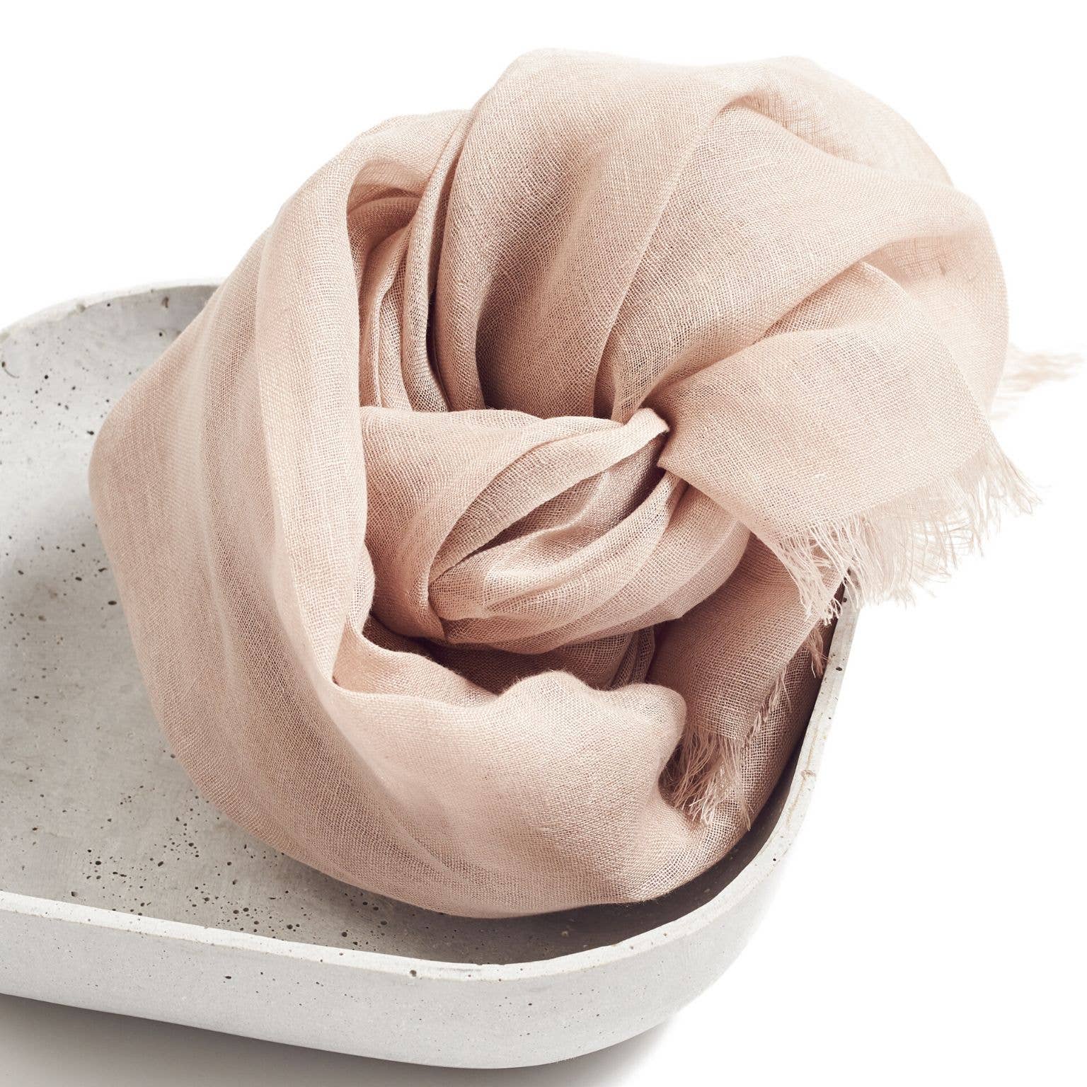 Oat Beige Neutral  Modern Artisanal Pure Linen Scarf