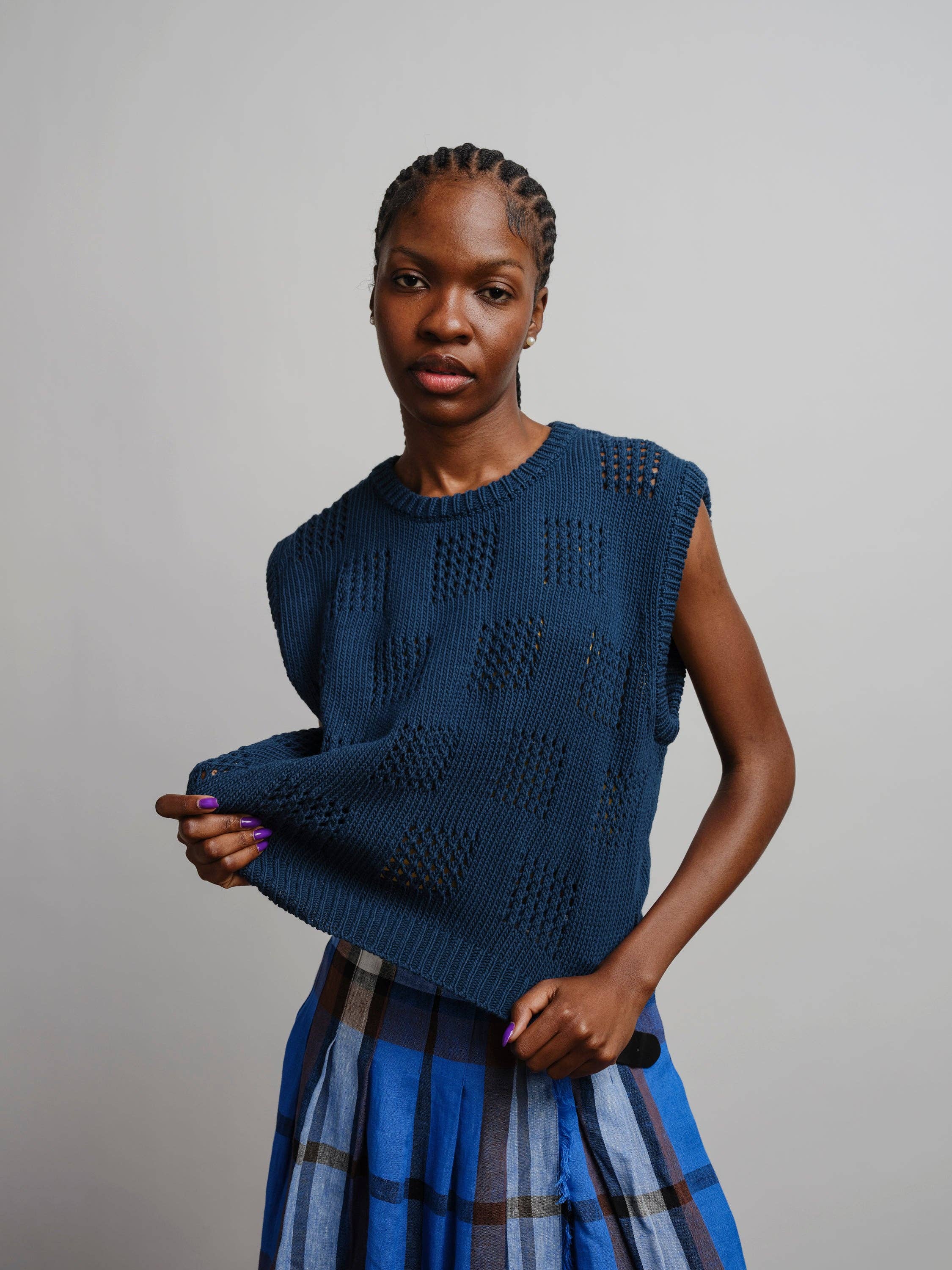 Katt Eyelet Vest - Viridian
