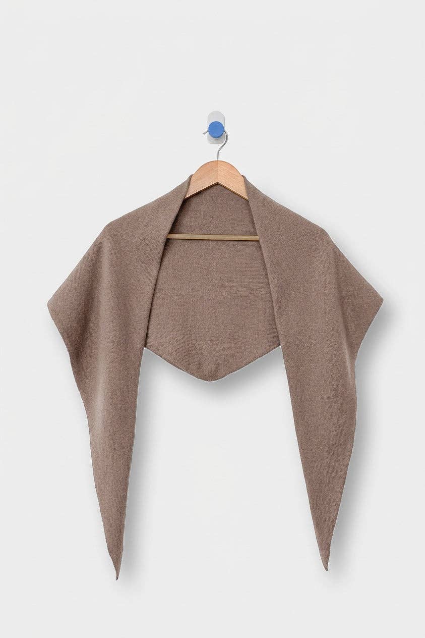 Soft beige Le Bon Shoppe cashmere shawl spread out on a neutral background showcasing its luxurious fabric and lightweight design.