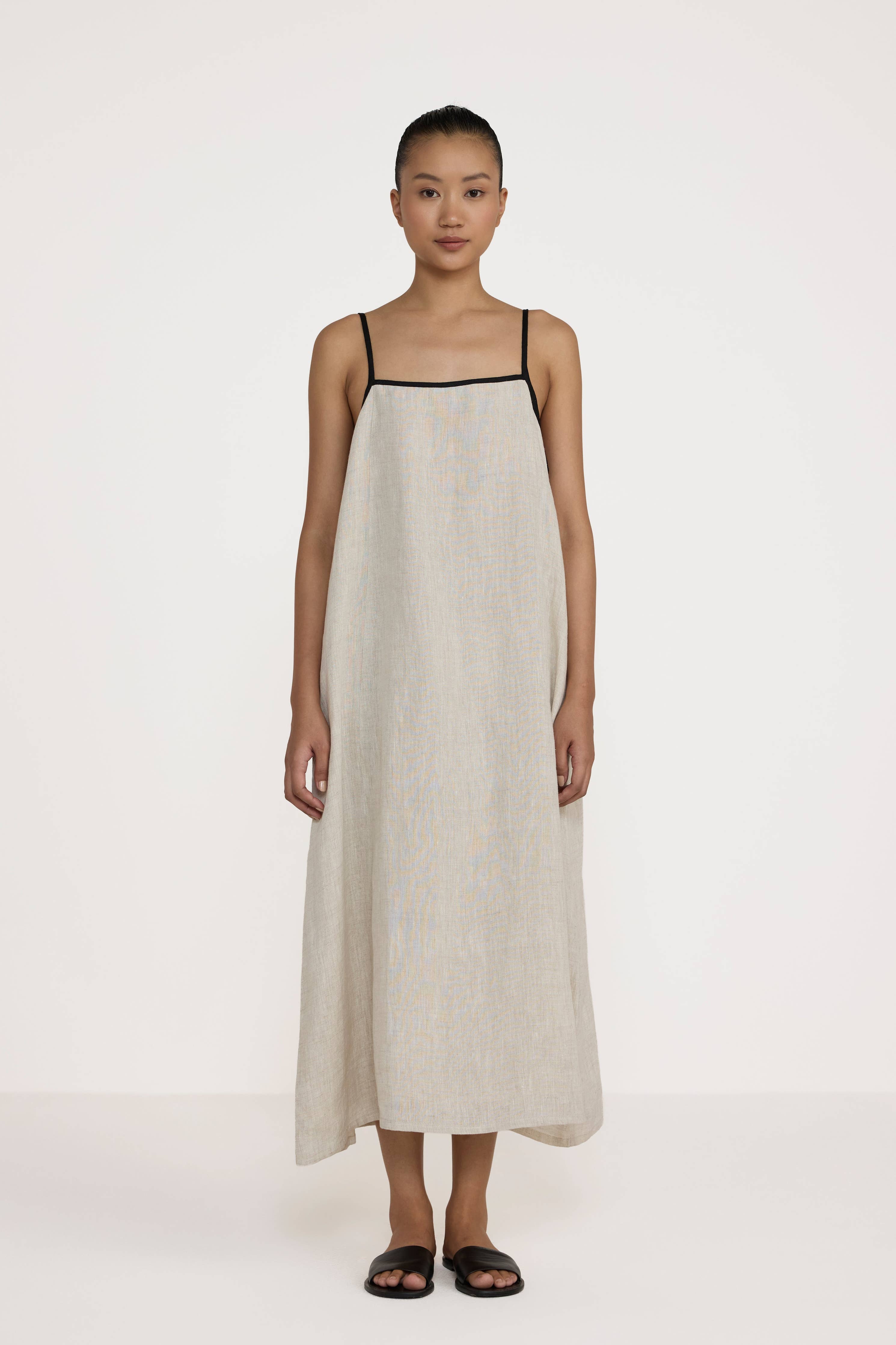 Tie Back Slip Dress - Natural