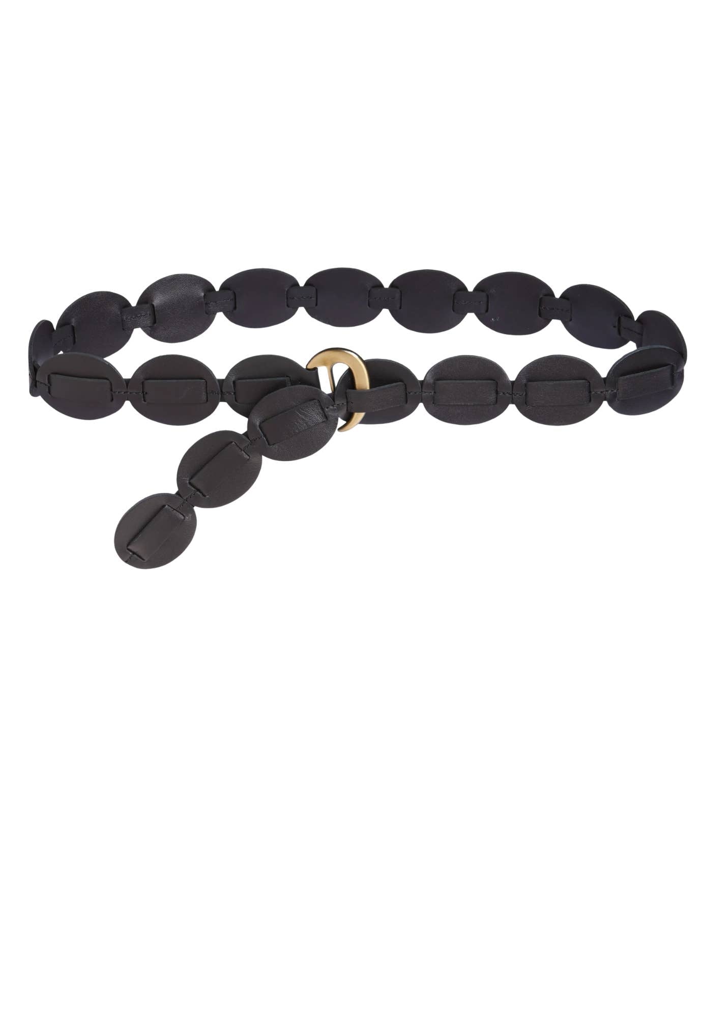 Black Shishi Wrap Belt by ADA Collection Belts, adjustable woven statement belt for fashion-forward outfits.
