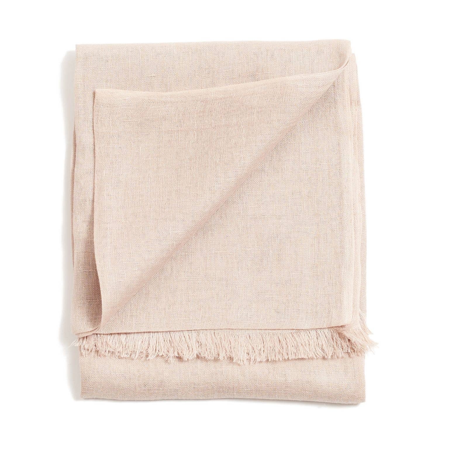 Oat Beige Neutral  Modern Artisanal Pure Linen Scarf