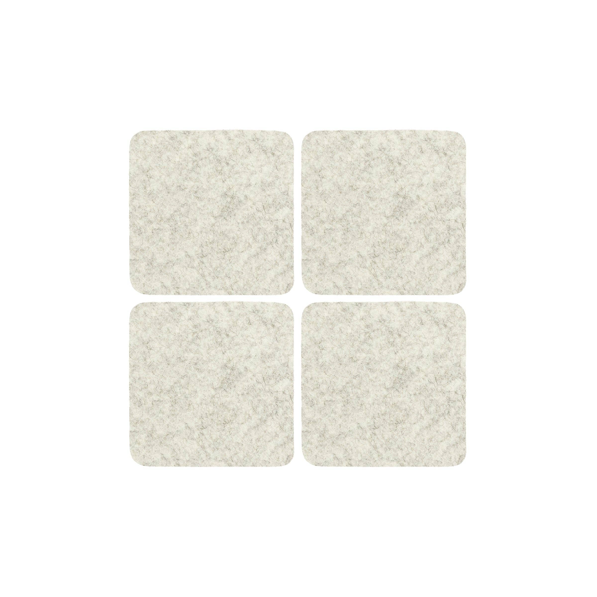 Bierfilzl Merino Wool Felt Square Coaster Heather White