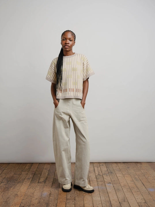 Bauhaus Short Sleeve Sweater Tee - Cumulus