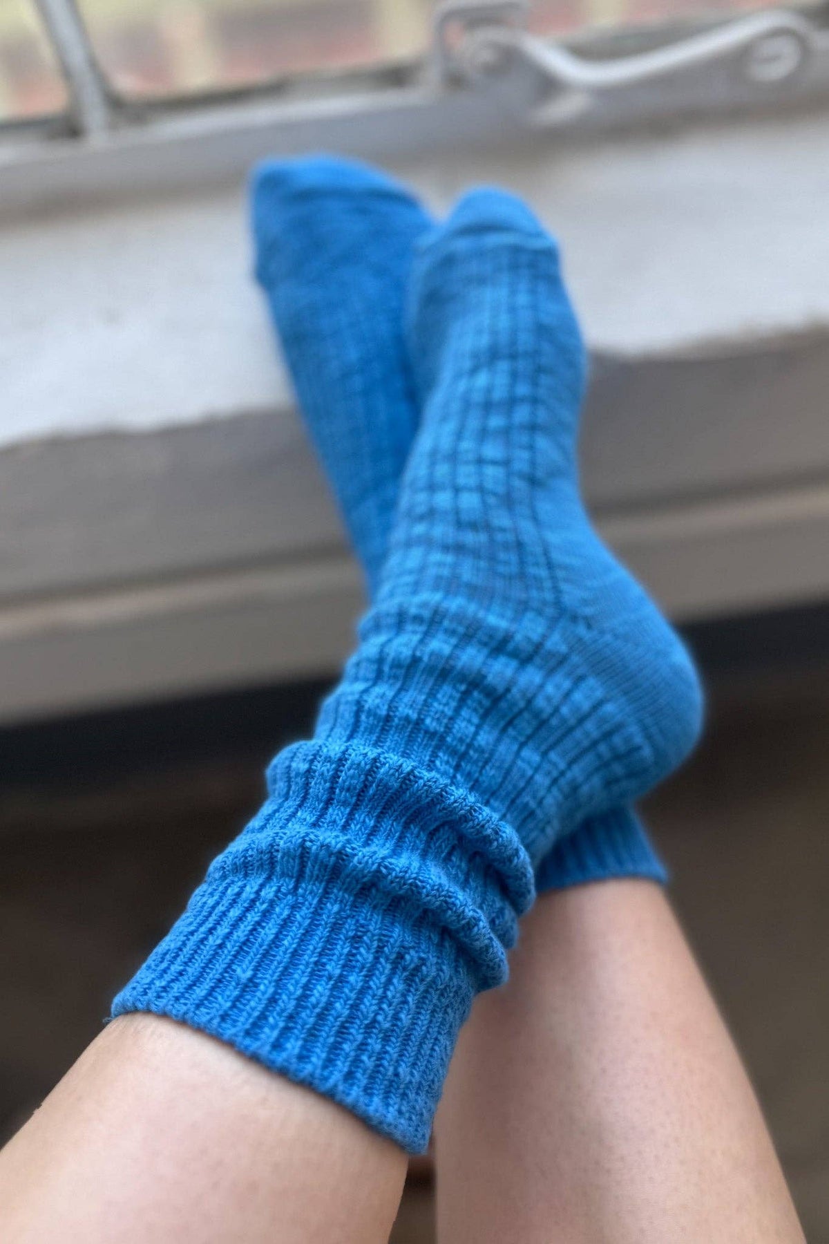 Le Bon Shoppe Cottage Socks in soft, cozy fabric with a ribbed texture, featuring a classic ankle length and subtle color.