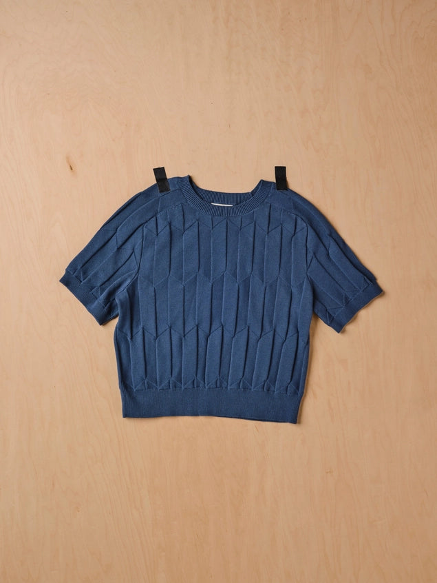 Chevron Ruben Tee - Delphinium
