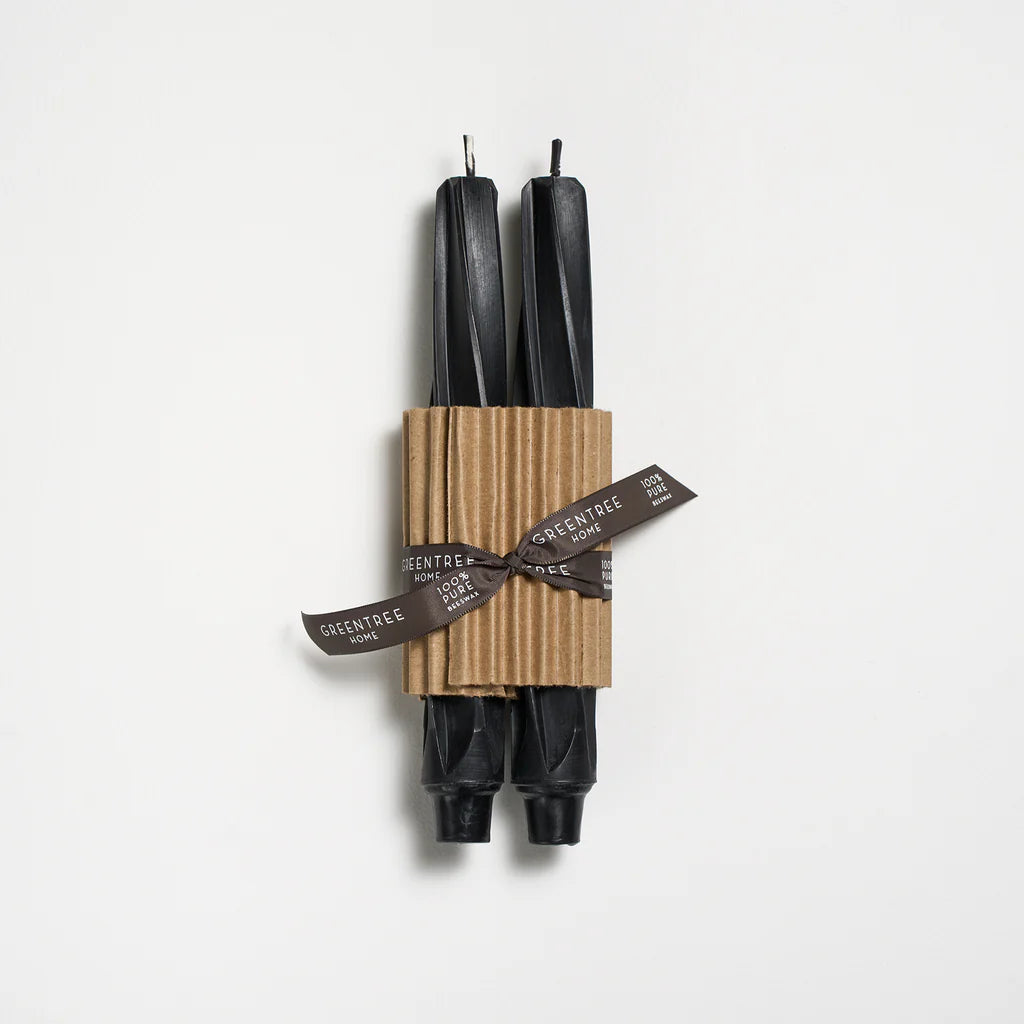9" Twist Caper Candles (Black)