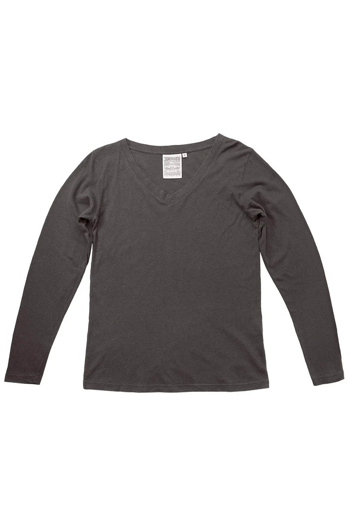 Hemp V-Neck Long Sleeve — Coffee Bean
