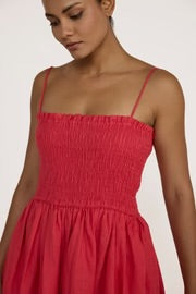 Strappy Bodice Dress in Poppy