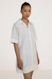 Classic Shirt Dress - Ivory Lace