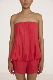 Strapless Pleated Top