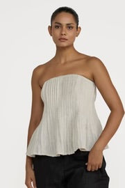 Strapless Pleated Top