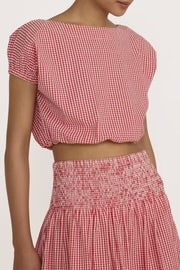 Bubble Top - Poppy Gingham