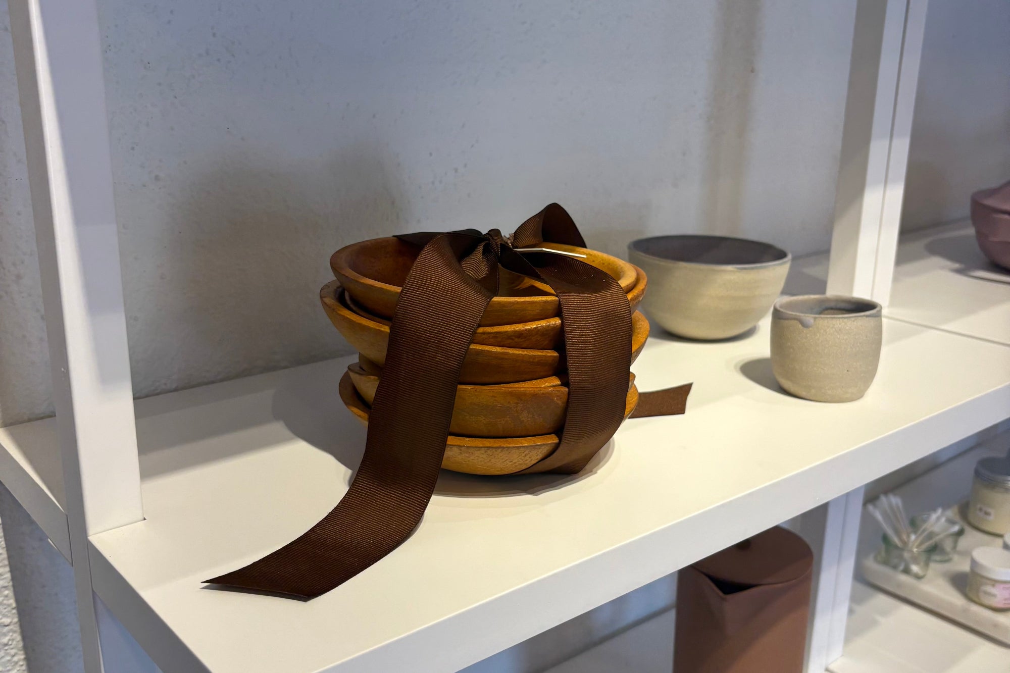 Set of wooden bowls