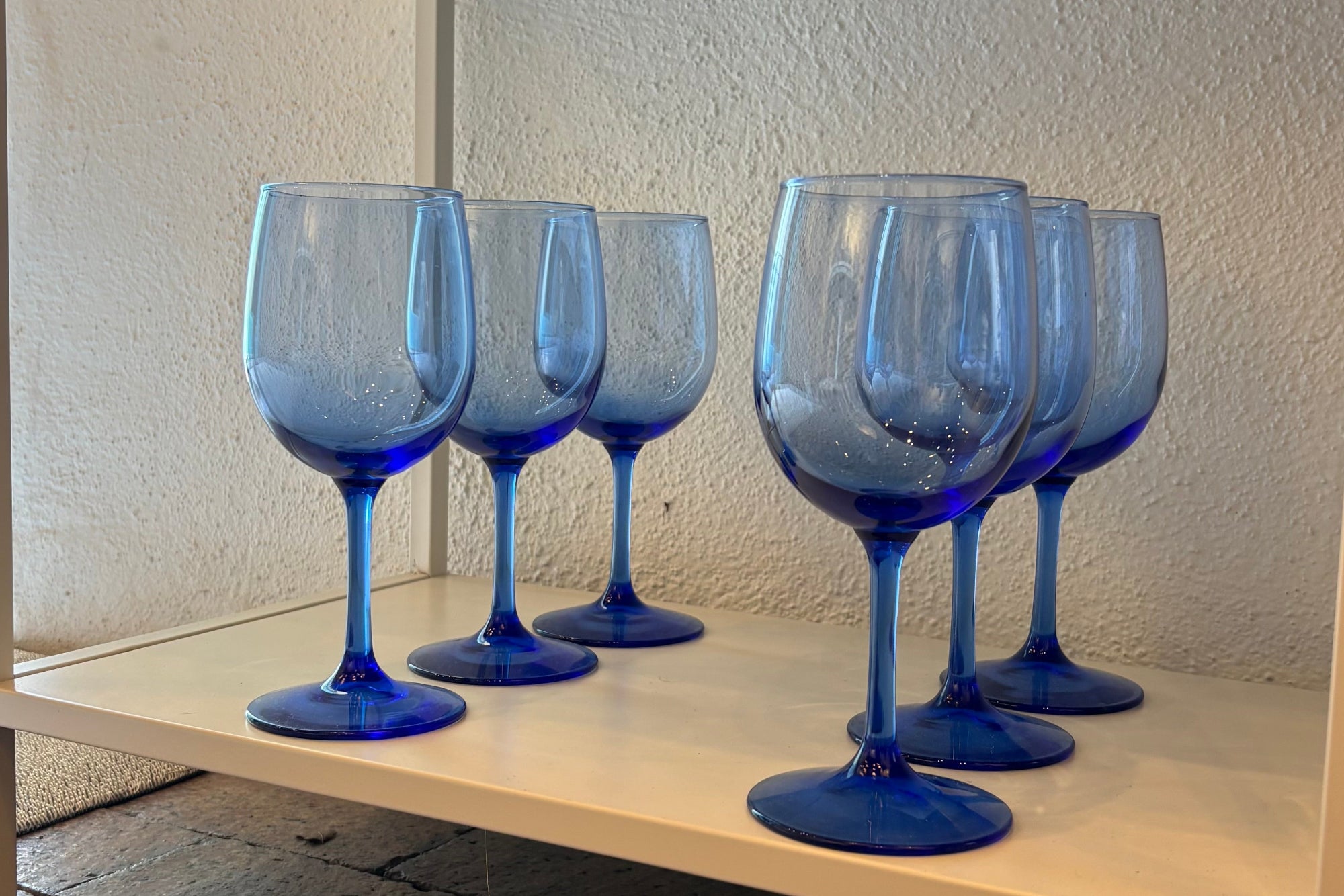Vintage Blue Wine Glass